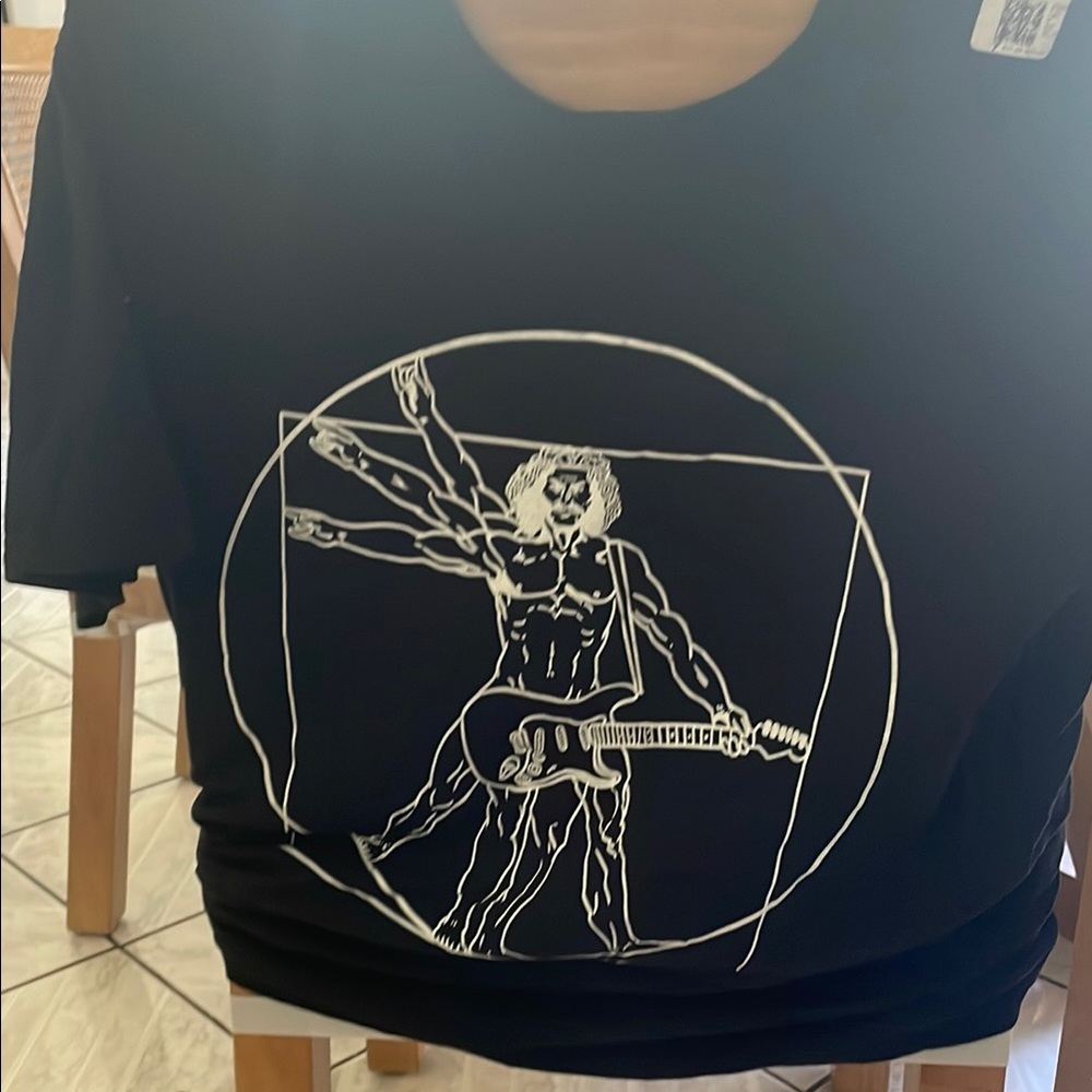 Black Graphic T-Shirt with Artistic Design